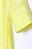 Sarı-Oversize Yırtmaçlı Desenli Gömlek Tunik