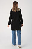 Siyah-Basic Pamuklu Süprem Sweat Tunik