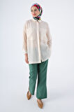 Kırık Beyaz-Rahat Kalıp Gömlek Tunik