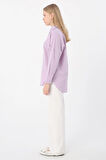 Lila-Oversize Basic Gömlek