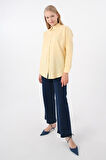 Açık Sarı-Oversize Basic Gömlek