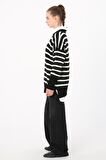 Allday 24Tw55035Al0-Fw Çizgili Balıkçı Yaka Triko Tunik