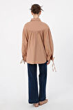 Toprak-%100 Pamuk Kolları Bağlama Detaylı Gömlek