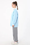 Açık Mavi-3 İplik Oversize Basic Sweatshirt