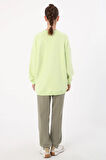 Açık Yeşil-3 İplik Oversize Basic Sweatshirt
