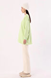 Açık Yeşil-Oversize Nakışlı Sweatshirt