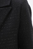 Siyah-Simli Tüvit Kumaş Blazer Ceket