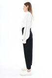 Siyah-%100 Pamuk Slouchy Pantolon