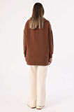 Kahve-Kapüşonlu Sweat Tunik