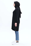 Siyah-Pamuklu Nakışlı Sweat Tunik