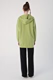 Açık Yeşil-Fermuarlı Sweat Hırka