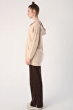 Bej01-Fermuarlı Sweat Hırka