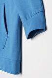 Mavi-Fermuarlı Sweat Hırka