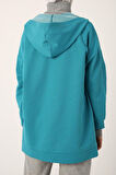 Mint-Fermuarlı Sweat Hırka