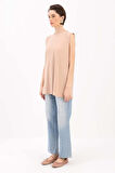 Bej-Kolsuz T-Shirt Tunik