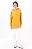 Sarı-Kapüşonlu Sweat Tunik