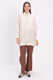 Kırık Beyaz-Fırfırlı Gömlek Tunik