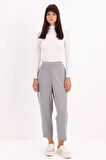 Gri-Paçası Fermuarlı Pantolon