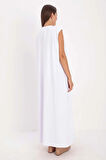 Beyaz-Kolsuz İçlik Elbise