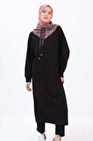 Siyah-Tüvit Garnili Sweat Tunik