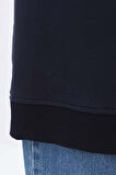 Lacivert-APLİKE NAKIŞLI SWEAT TUNİK