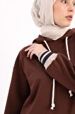 Acı Kahve-NAKIŞLI MANŞETİ RİBANALI SWEAT TUNİK