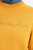 Sarı-NAKIŞLI PİLİKAŞELİ SWEAT TUNİK