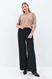 Siyah-Beli Lastikli Kordonlu Pantolon
