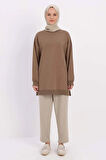 Vizon-Taşlı Sweat Tunik