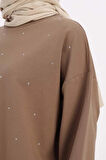 Vizon-Taşlı Sweat Tunik