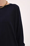 Lacivert-BASİC REGLAN BİSİKLET YAKA KAZAK