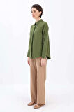 Haki-Pamuklu Gizli Patlı Gömlek