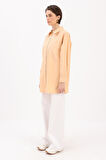 Bej-FERMUARLI MANŞETİ DUBLELİ GÖMLEK TUNİK