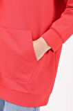 Nar Çiçeği-Kapüşonlu Sweat Tunik
