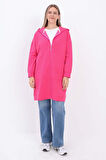 Fuşya-Fermuarlı Sweat Hırka