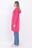 Fuşya-Fermuarlı Sweat Hırka