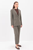 Haki-Astarlı Blazer Ceket