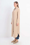 Bej-Gizli Patlı Gömlek Tunik