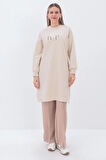 Taş-YANDAN GARNİ YIRTMAÇLI SWEAT TUNİK
