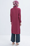Allday Taş Düğmeli Uzun Moda Kadınl Gömlek 24DS51259AL0