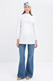 Allday Fisto Garnili Kolu Lastikli Poplin Tunik X50249A0