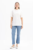 Allday Kısa Kollu Nakış Detaylı Kadın T-shirt S16032A0