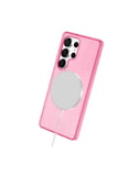 Fuchsia Samsung Galaxy S24 Ultra ile Uyumlu Kılıf Star Kablosuz Şarj Özellikli Kapak - Pembe
