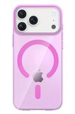 Fuchsia iPhone 17 Pro Max ile Uyumlu PC Blank Kablosuz Şarj Özellikli Kapak - Pembe