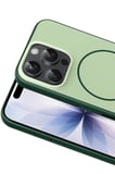 Fuchsia iPhone 16 Pro Max ile Uyumlu Neva Kablosuz Şarj Özellikli Kapak - Koyu Yeşil