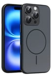 Fuchsia iPhone 16 Pro Max ile Uyumlu Neva Kablosuz Şarj Özellikli Kapak - Siyah