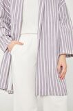 Levidor Lila Çizgili Desen Kimono Takım