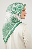 Levidor Yeşil Sazlık Desen Trend Twill Eşarp
