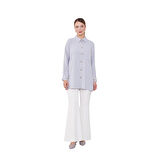 Kadın Gri Varak Düğmeli Gömlek 210076