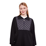 Siyah Denim Yaka Detaylı İkili Takım